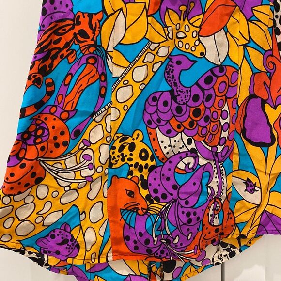 Nanette Lepore sleeveless, animal and flower pattern, vivid multicolor, Size 2 - Picture 2 of 6